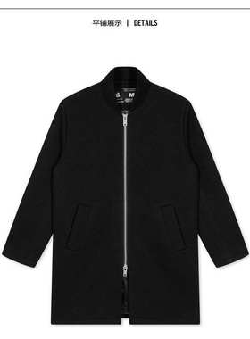 G家秋冬男士长款毛呢大衣棒球领中长款保暖绵羊毛厚外套6551G/K10