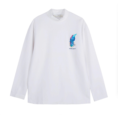 商场款秋冬季潮流简约刺绣字母印花长袖T恤纯色上衣24620/T3