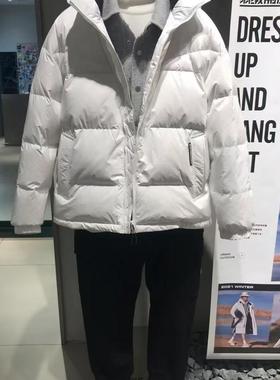 G家商场款冬季男士立领白色羽绒服加厚保暖面包服外套1008J/C2