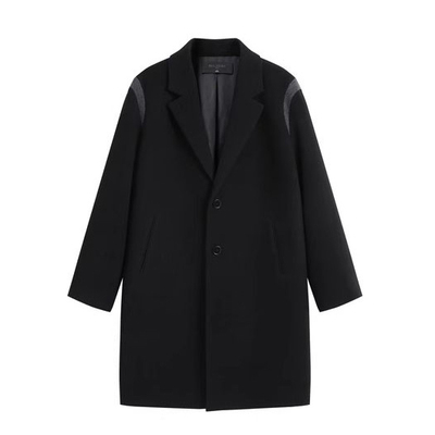 冬季男士保暖绵羊毛中长呢大衣