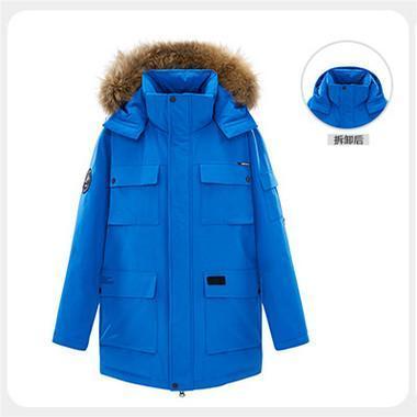 秋冬男士户外工装大毛领羽绒服