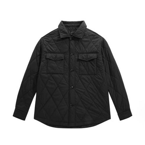 2024秋冬男士轻薄工装棉衣菱格纹夹棉保暖棉服翻领外套P4A28/GX2