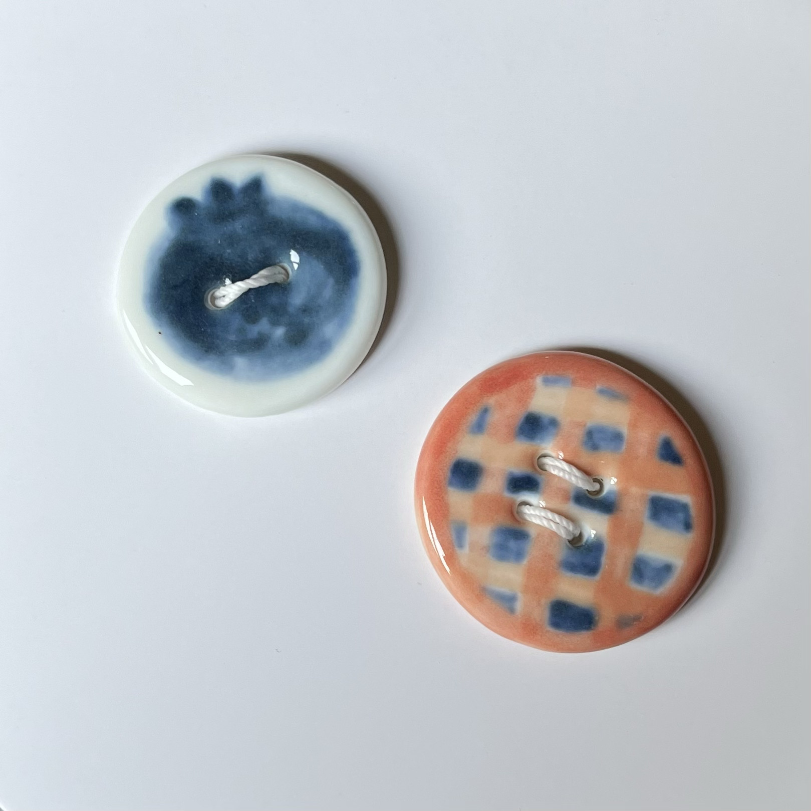 24/28mm手工手绘艺术纽扣衬衣毛衣开衫扣手帐服饰配件蓝莓馅饼