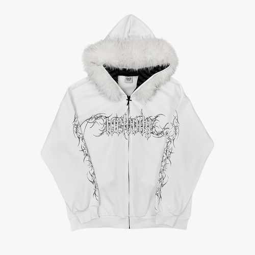 暗黑日系连帽宽松短外套秋冬女