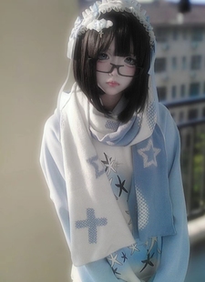 断片小说 亚文化水色系围巾十字爱心原宿日风秋冬针织长围脖 原创