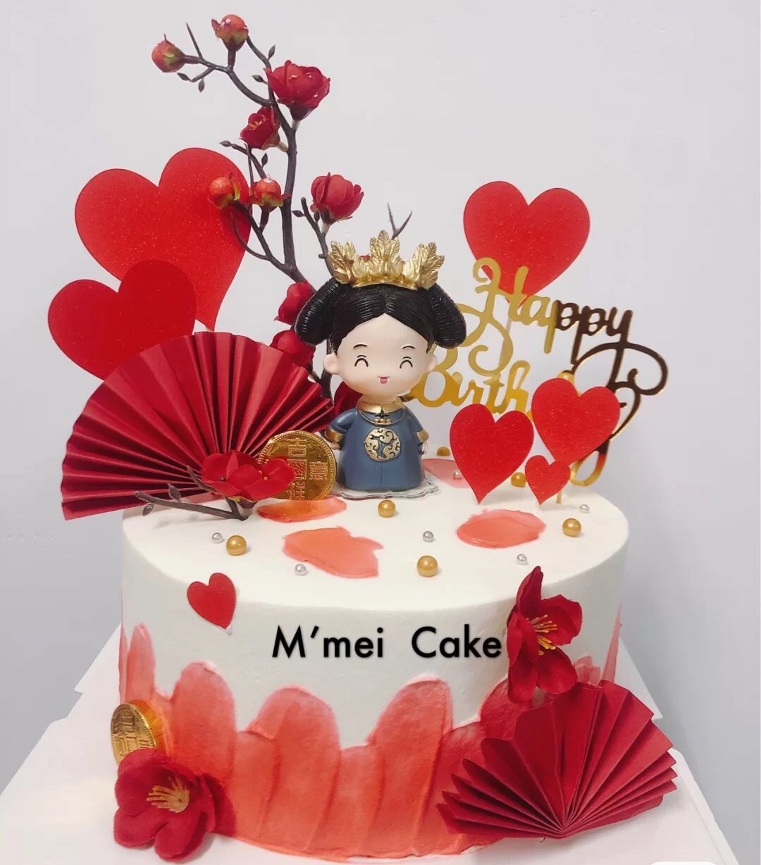 母亲节蛋糕生日烘焙装饰古风皇上皇后娘娘摆件母后凤凰女神插件