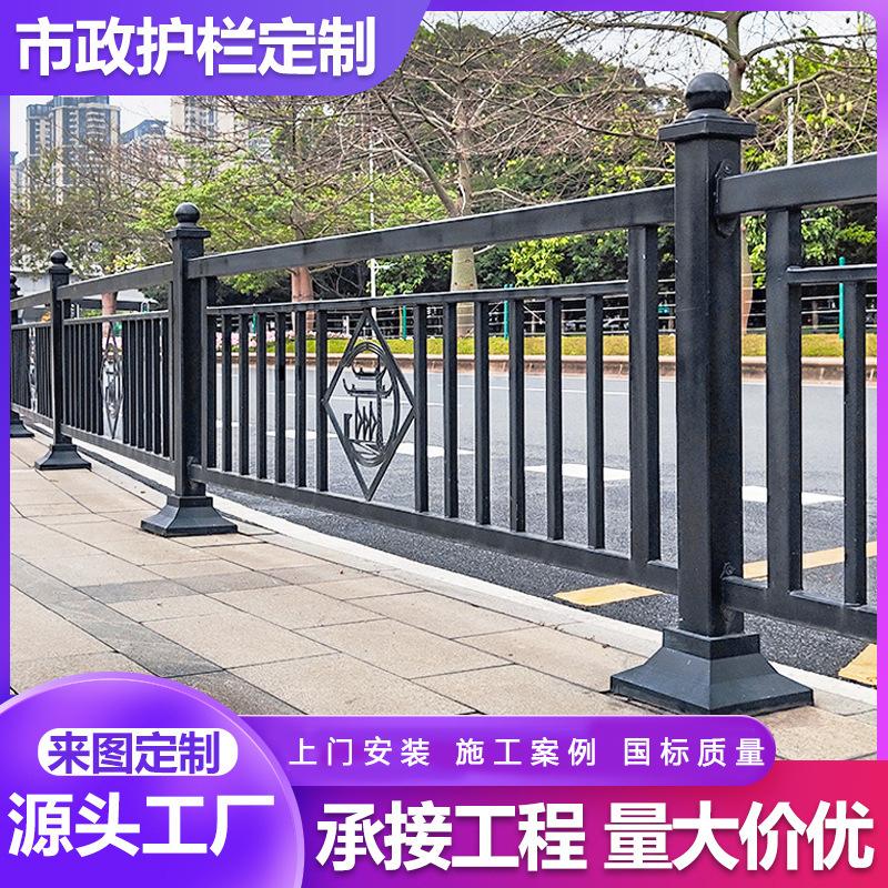 佛山市定制政道路交通防撞栏杆竖型机非隔离护栏停车场车道隔断图片