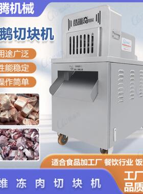 大型商用冻肉猪龙骨切块机冻牛肉切粒机冷冻猪肥油切丁机冻鸡切块