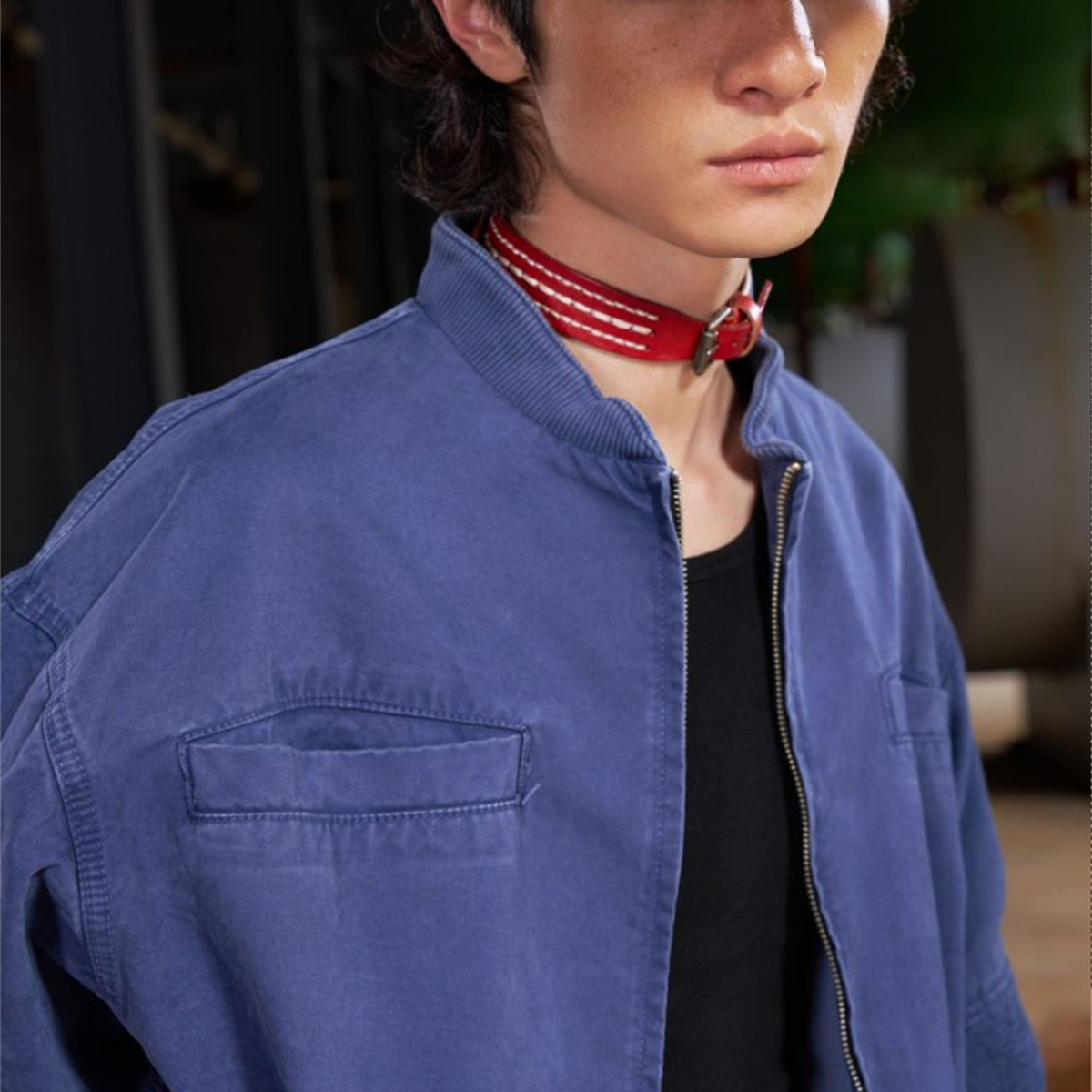 Recoverzone25Fw美式高街宽松蓝色外套