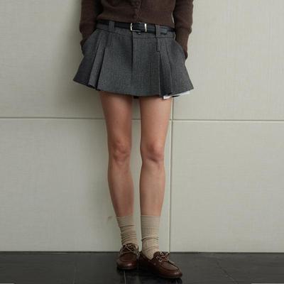 NANCYLILI12百褶花呢半身裙短裙