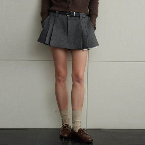 NANCYLILI12百褶花呢半身裙短裙