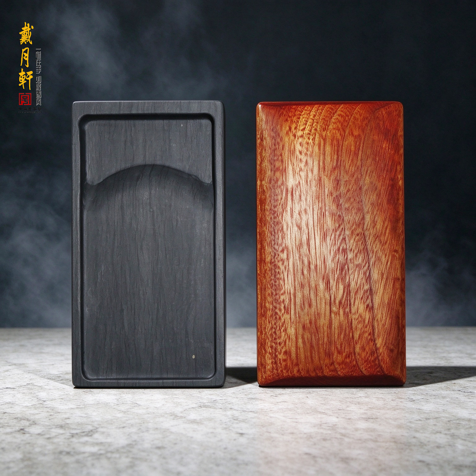 五寸学生砚台碗砚七寸马车砚 附砚盖 歙砚 书法用具 初学书法绘画国画盛放墨汁研磨墨条墨块