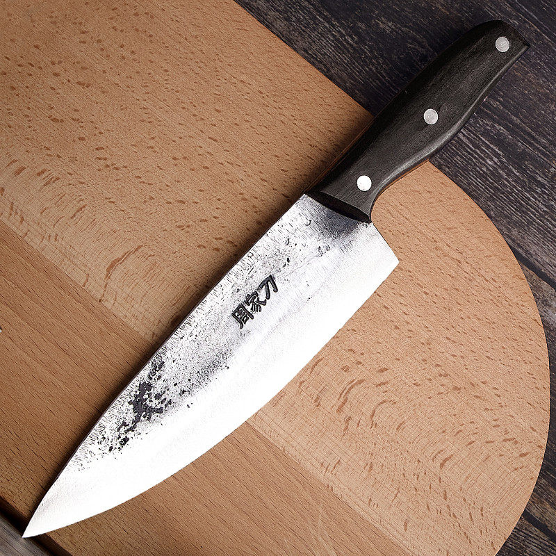 周家刀手工锻打专业屠宰割肉分割刀放血杀猪专用尖刀多用剔骨刀具