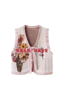 慵懒风森系蝴蝶结系无袖毛衣女春秋外搭宽松减龄针织马甲背心开衫