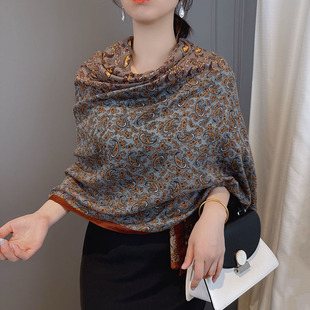 波西米亚风腰果花围巾披肩女外搭2025新款夏季薄款空调房