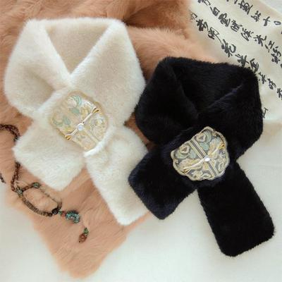 2025新款复古新中式国风毛毛围巾