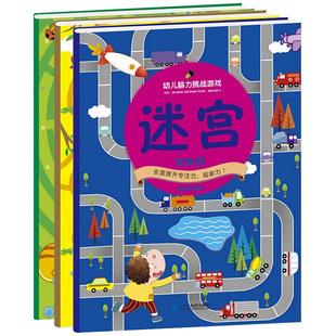 6周岁宝宝趣味迷宫书早教书启蒙找不同益智 儿童专注力观察力记忆力训练思维逻辑 幼儿脑力挑战游戏书玩转大迷宫大冒险全3册3
