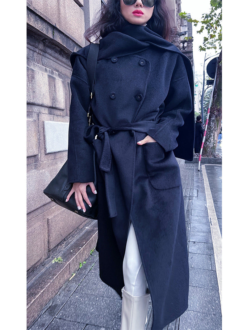 LISAYU/丽莎余羊毛中长款外套
