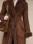 原创皮毛一体大衣波西米亚大衣修身 皮毛大衣加厚长款 大衣毛绒大衣