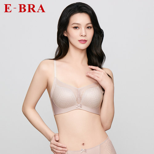 安莉芳集团E-BRA正品内衣几何网纱透气小胸聚拢无钢圈文胸KB00271