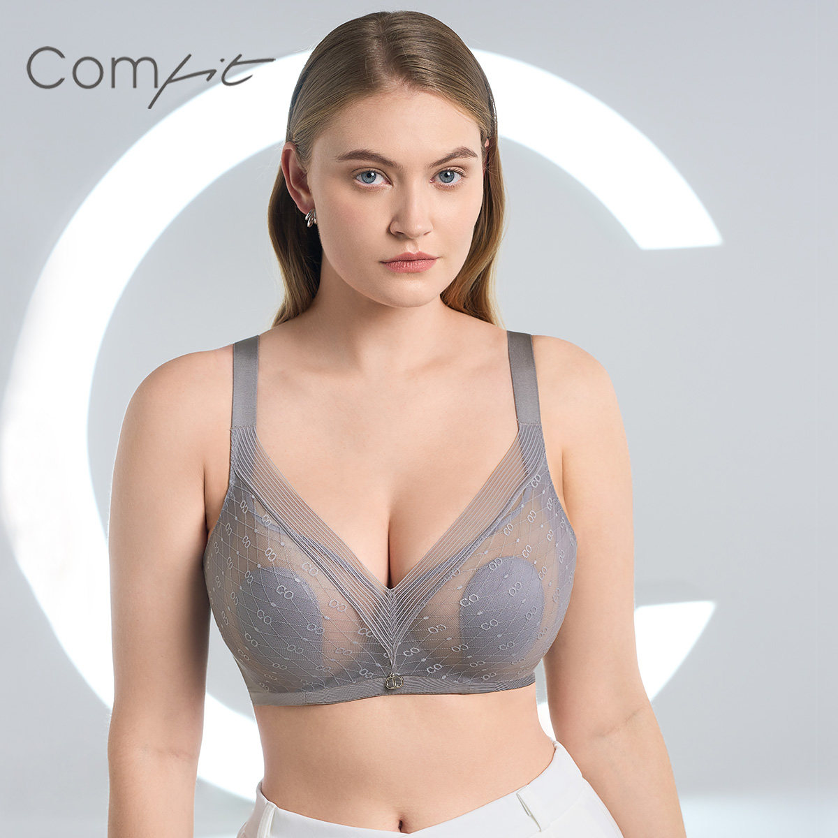【兔耳朵杯】Comfit大胸显小女薄款内衣女性感大码文胸CB00188