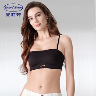 安莉芳防滑抹胸式 小胸细肩带聚拢内衣粉底液胸罩EBW1019 美背薄款