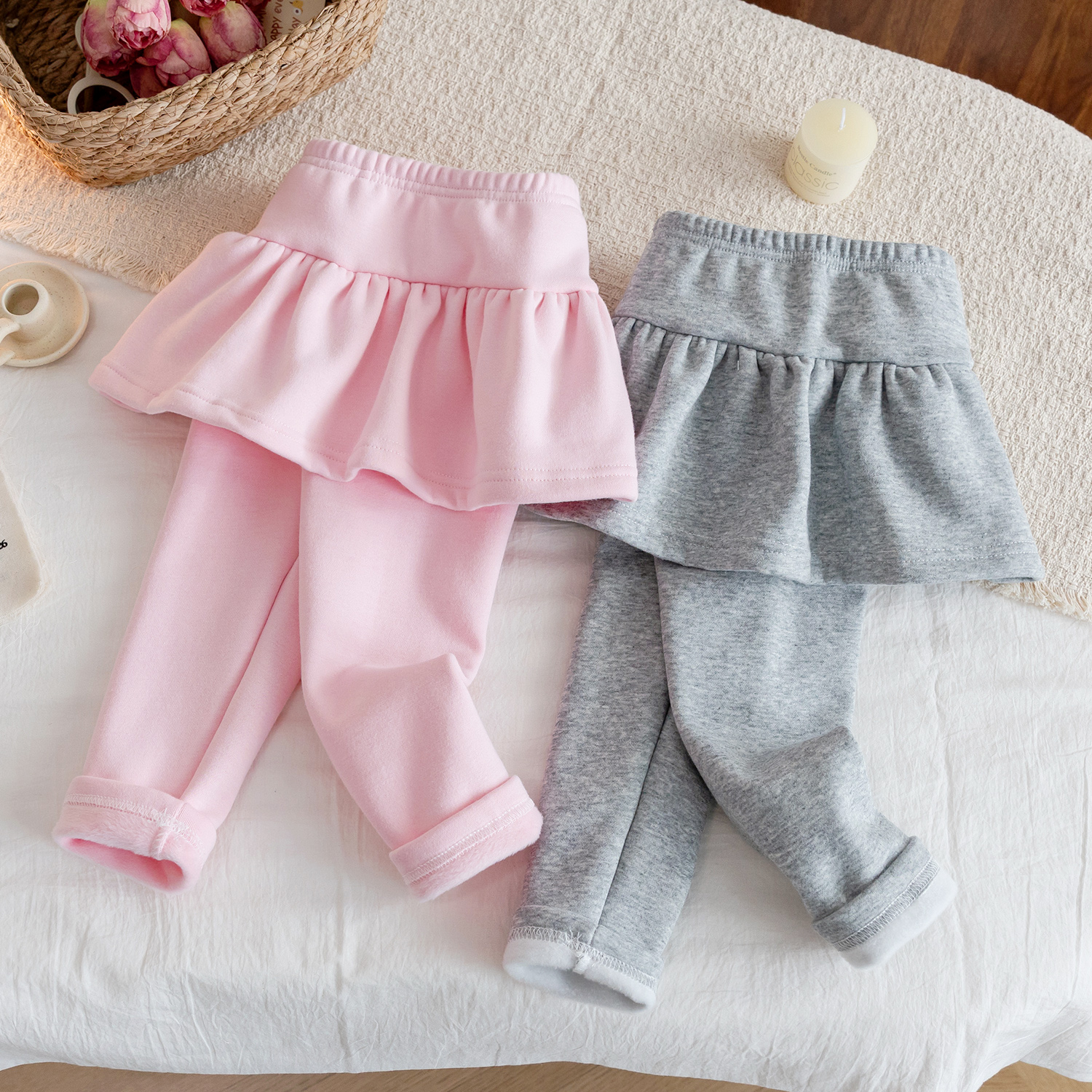 女童打底裤秋冬款女孩裤子儿童长裤加绒加厚女宝宝裙裤外穿打底裤