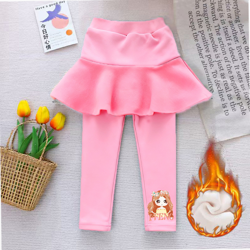 裤裙女儿童裤裙假两件一体中小童加绒打底裤秋冬洋气裤裙儿童裙裤
