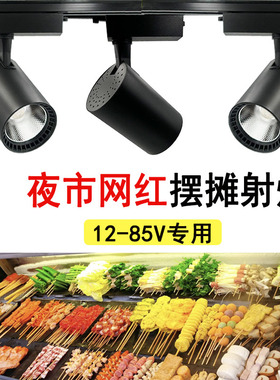 摆摊夜市灯12V低压轨道射灯24V60V72V三轮车电瓶夜市灯卤菜熟食灯