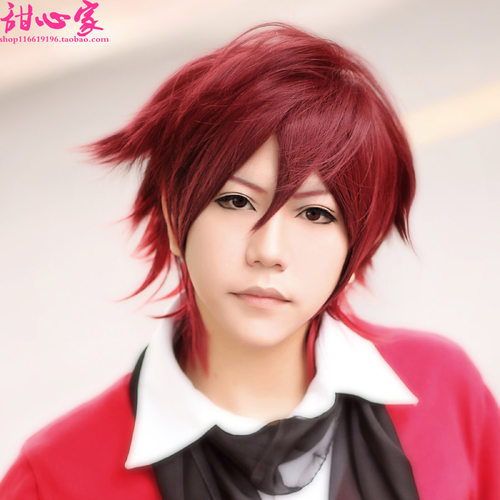 {甜心家}AMNESIA失忆症Shincos假发暗红反翘收脸 cosplay假发