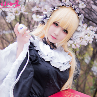 {甜心家}GOSICK维多利加cos假发长卷发100cm淡金色cosplay假发