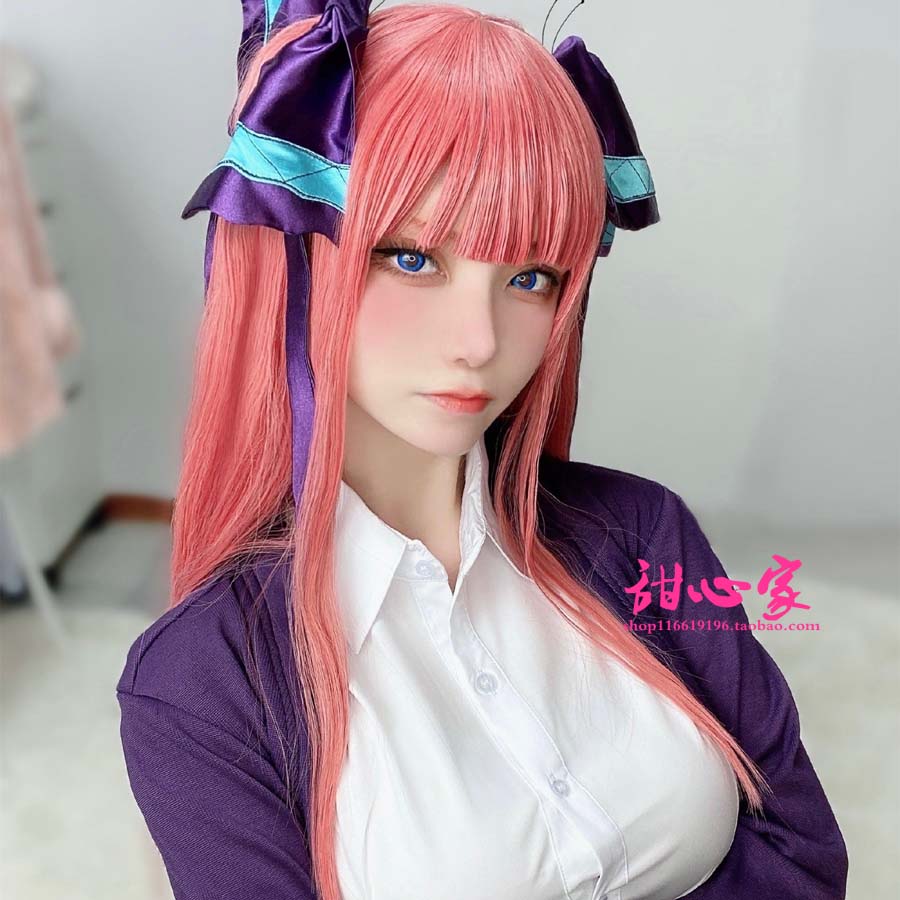 五等分的花嫁/新娘酒红色小马尾