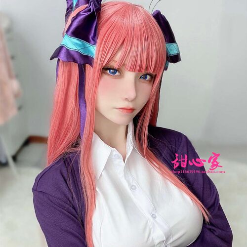 五等分的花嫁/新娘酒红色小马尾