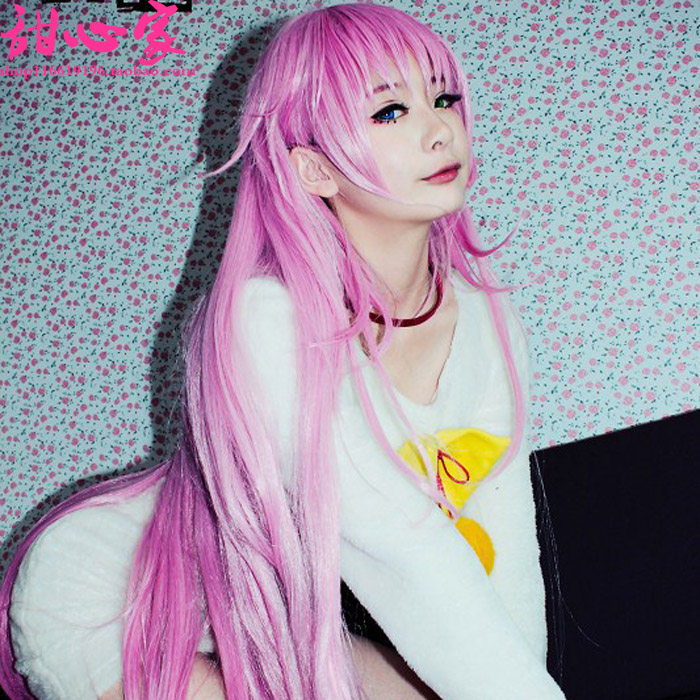 {甜心家}K NEKO猫 粉色100cm长直发反翘cosplay假发