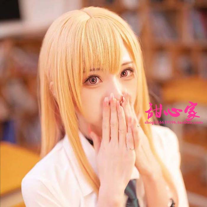 甜心家更衣人偶坠入爱河喜多川海梦cos假发黄色cosplay校服制服图片