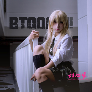 {甜心家}惊爆游戏COS假发卑弥呼长直发80cm米白色现货cosplay假发