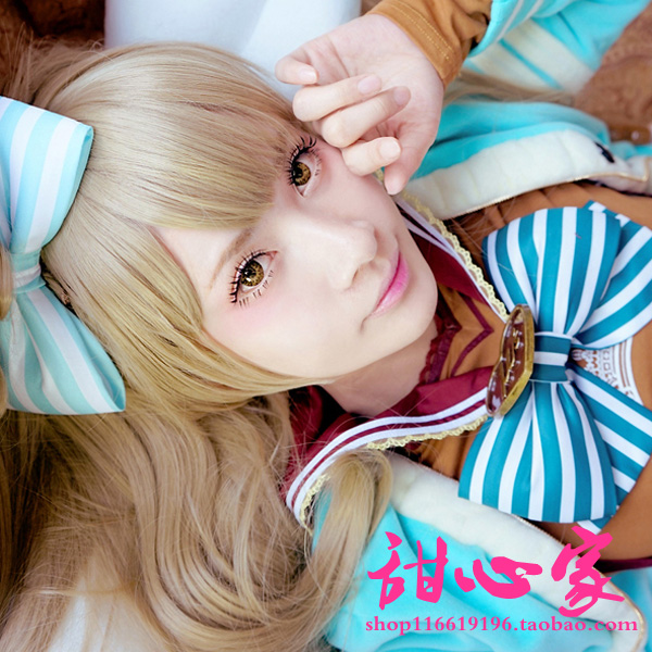 {甜心家}Love Live!南小鸟本体长发+虎口夹亚麻色现货cosplay假发
