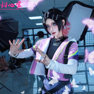 甜心家无畏契约 暮蝶 Clove丁香 cos 假发 黑粉挑染 中分头皮现货