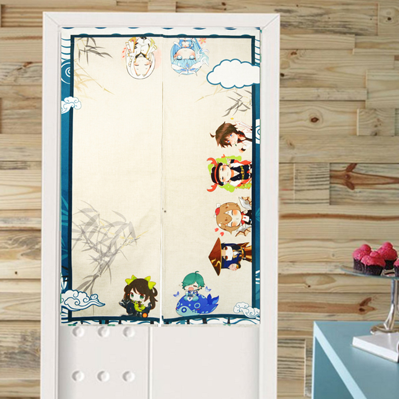 王者荣耀门帘手游周边李白韩信防蚊隔断帘布艺空调卧室半帘棉麻