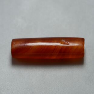 高古红玛瑙管战汉古珠真品古董吊坠红缠丝大孔管现货精品文玩佩珠