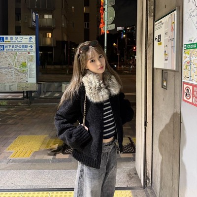 冬季小个子保暖毛毛外套