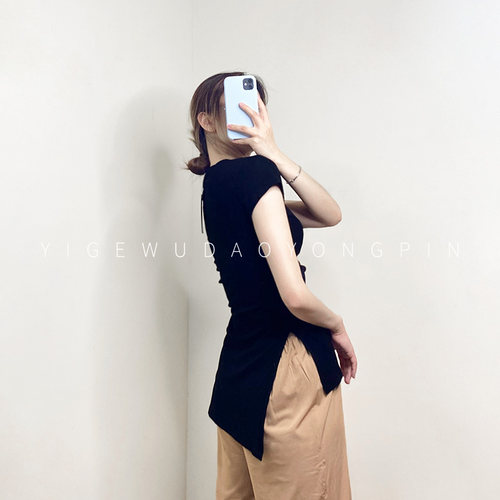 舞蹈练功服不规则短袖