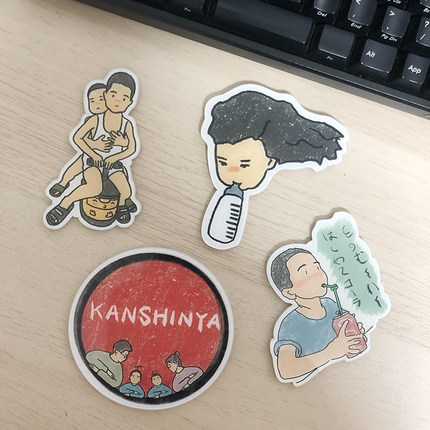 日系卡通漫画头像定制DIY 照片转手绘简笔画 韩国冰箱贴 钥匙链