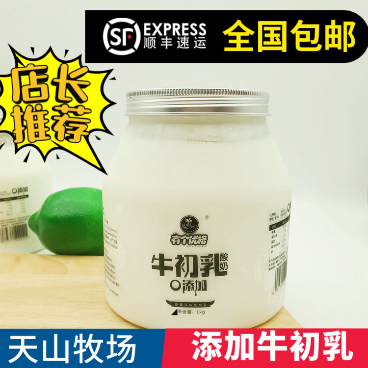 2桶 4斤新疆牛初乳酸奶 纯牛奶发酵酸奶有个优格新疆航运悠了优乐