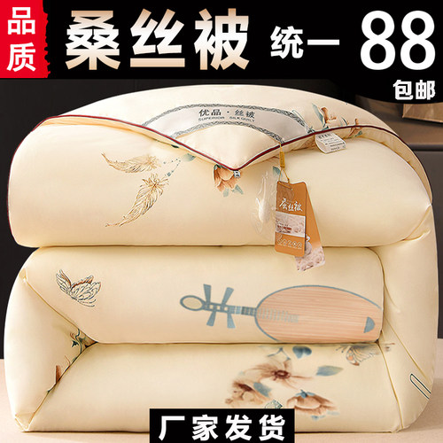 正品桑丝被子冬天加厚保暖冬被褥