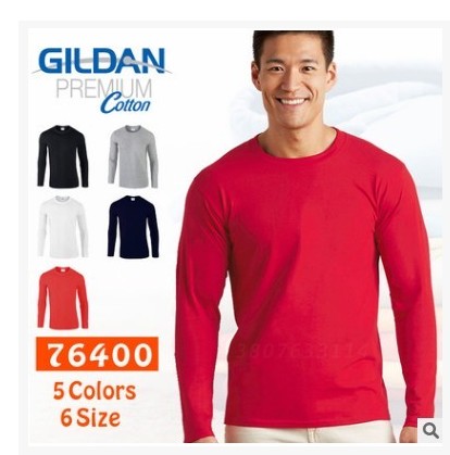 Gildan杰丹76400男纯棉圆领T恤定做工作服印字吉尔丹文化衫广告衫
