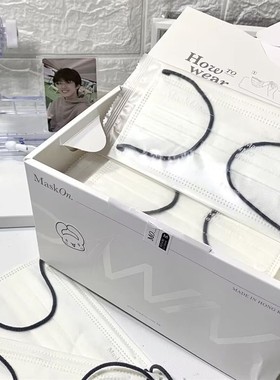 白色黑耳带一次性ing男女学生口三层夏季防晒防尘搞颜值成人透气