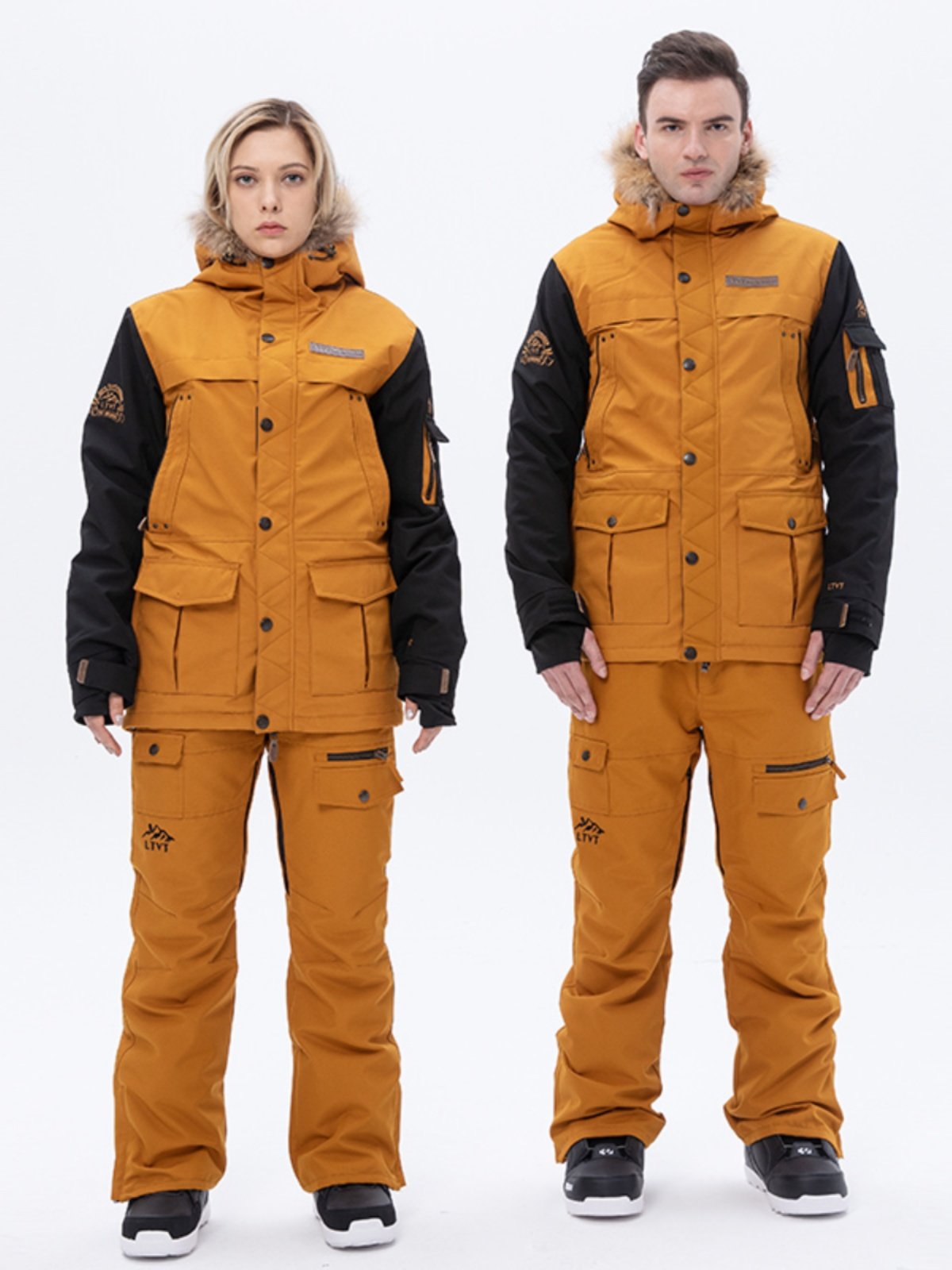 定制LTVT单双板迷彩滑雪服套装全套户外男女上衣冬季加厚防水保暖