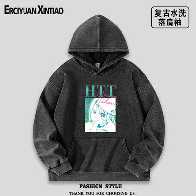 轻音少女kon动漫衣服平泽唯秋山澪中野梓周边水洗落肩袖薄款卫衣