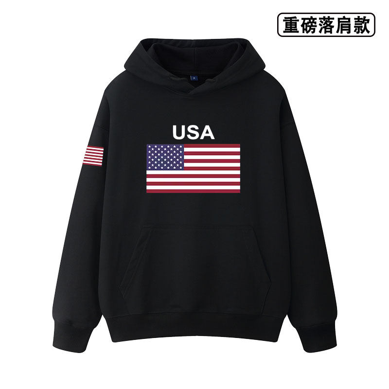 美国USA足球重磅落肩款卫衣队服运动篮球迷衫秋冬衣服